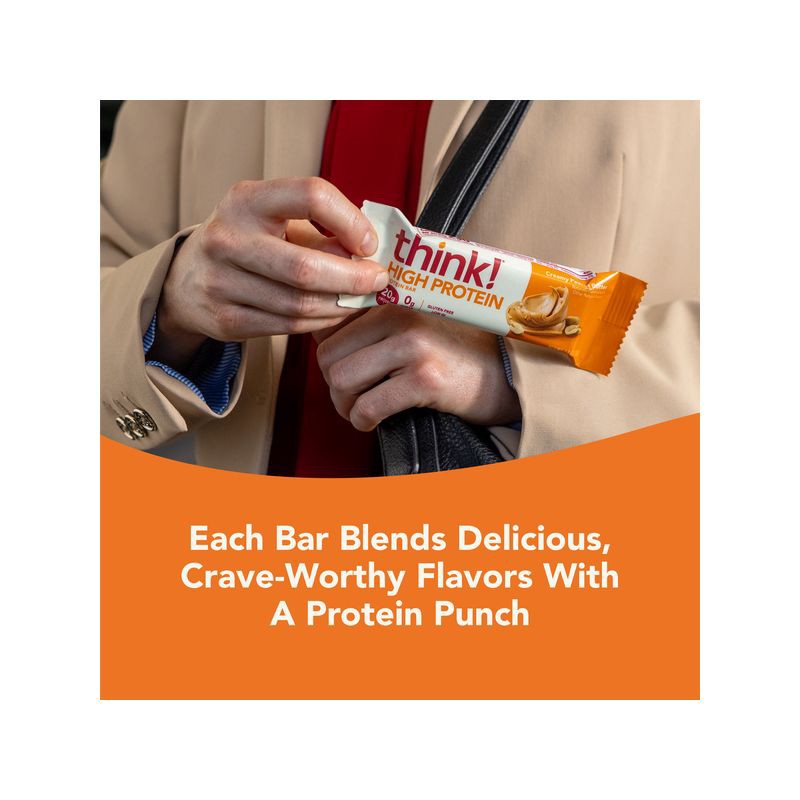 slide 6 of 9, think! High Protein Creamy Peanut Butter Bars - 12ct, 12 ct