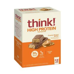 think! Creamy Peanut Butter High Protein Bars - 20g Protein - 25.2oz/12ct