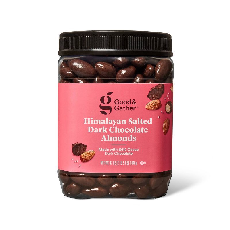 slide 1 of 3, Himalayan Salted Dark Chocolate Almonds - 37oz - Good & Gather™, 37 oz