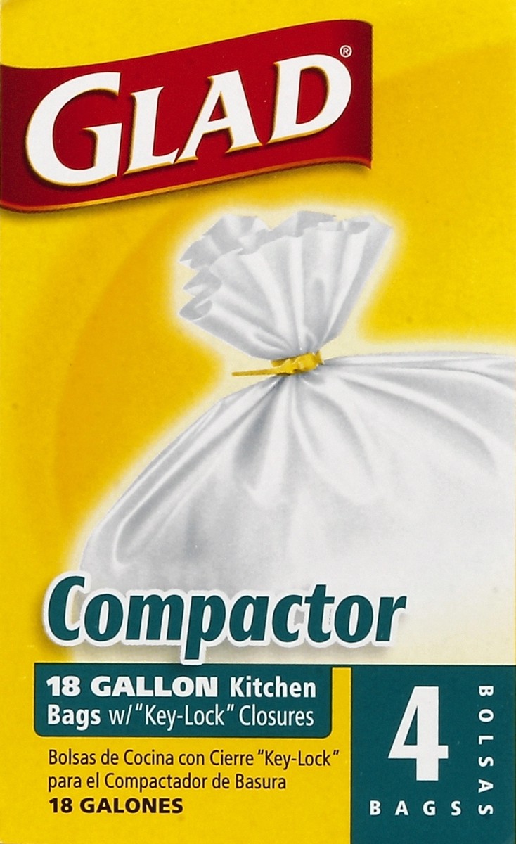 slide 3 of 4, Glad Compactor Kitchen Trash Bags - 18 Gallon White Trash Bag - 4 count, 4 ct