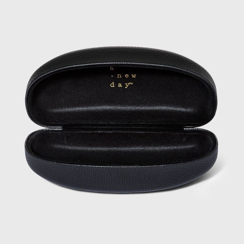 slide 2 of 2, Clam Shell Glasses Case - A New Day™ Black: Solid Eyewear Accessory, Adult Use, 6.5" Width, 3" Height, 1 ct