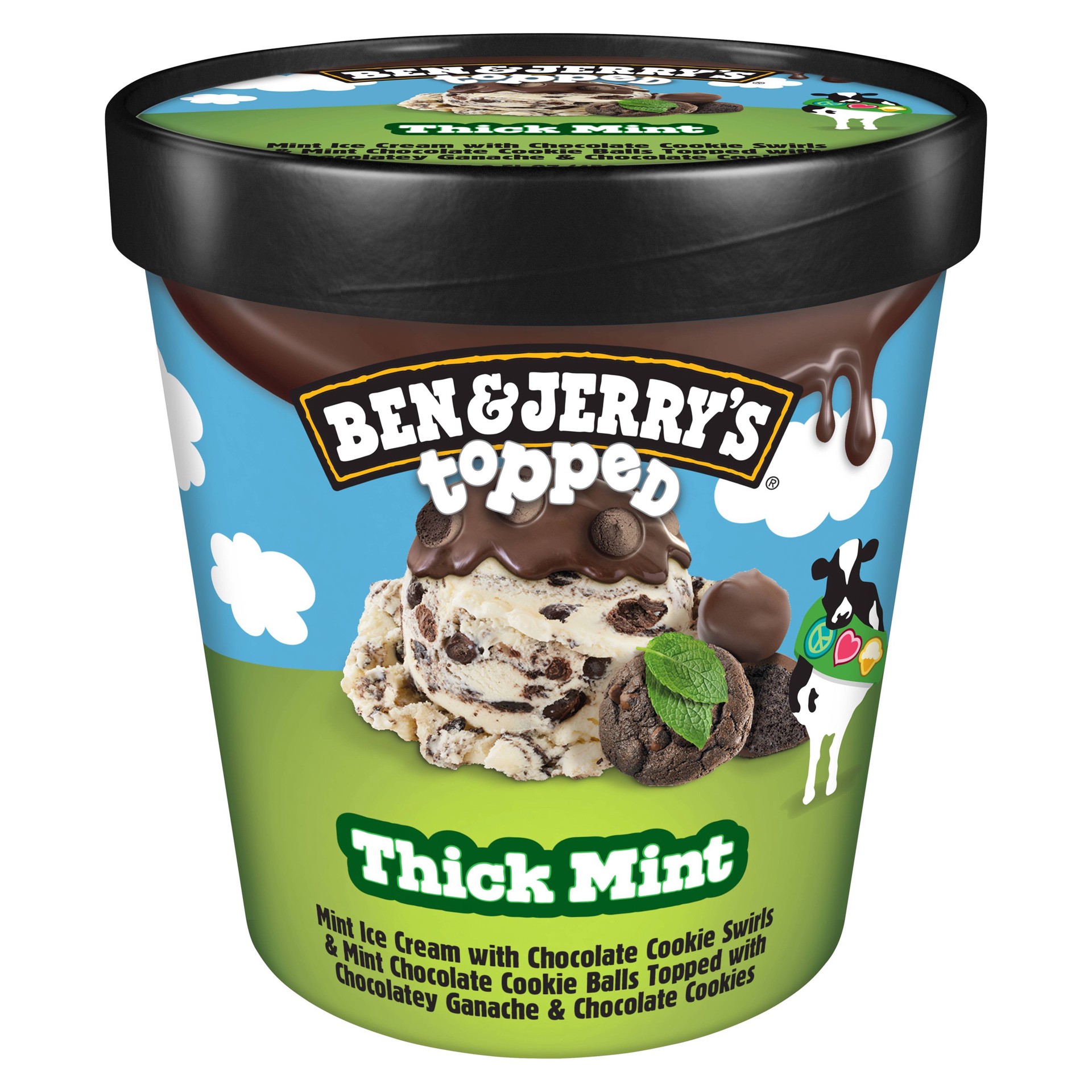 slide 2 of 6, Ben & Jerry's Topped Ice Cream, Thick Mint, 15.2 oz