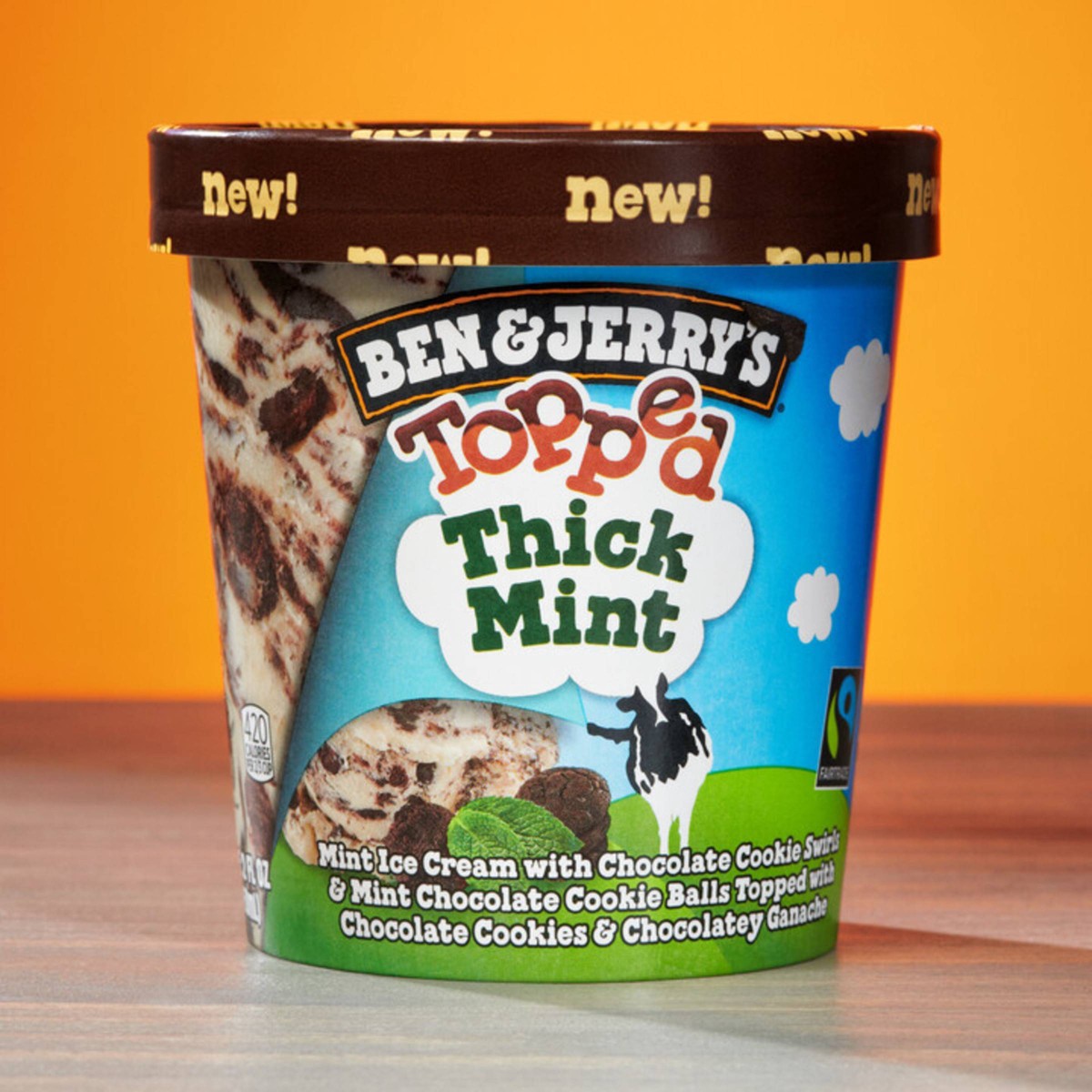 slide 3 of 6, Ben & Jerry's Topped Ice Cream, Thick Mint, 15.2 oz