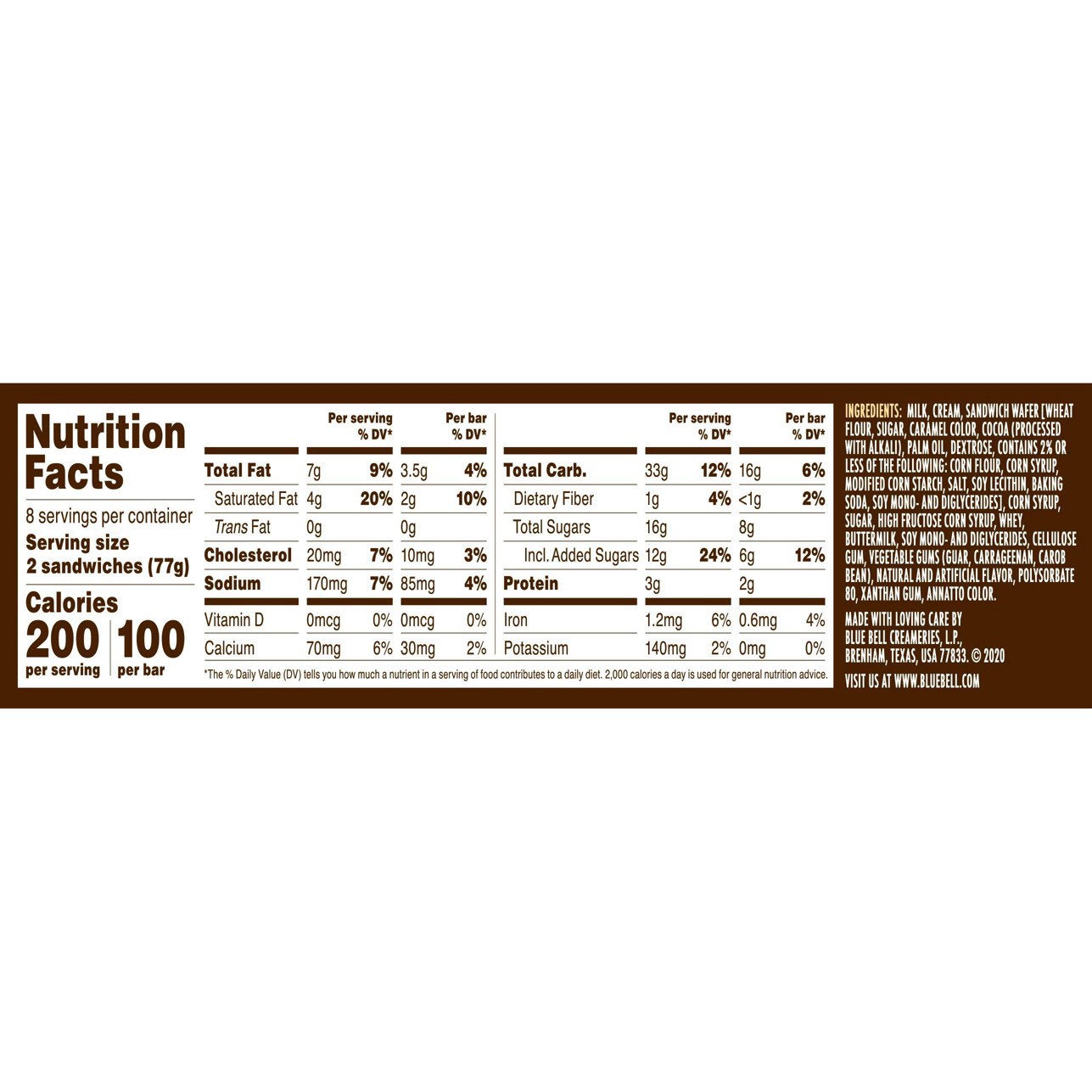 slide 3 of 3, Blue Bell Mini Ice Cream Sandwiches, Vanilla, 16 ct; 2.3 fl oz