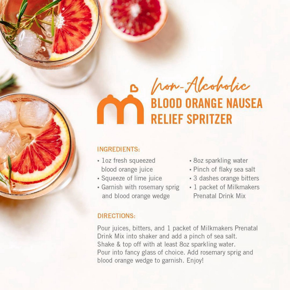 slide 5 of 8, Milkmakers Prenatal Drink Mix Dietary Supplement - Blood Orange - 14ct, 14 ct