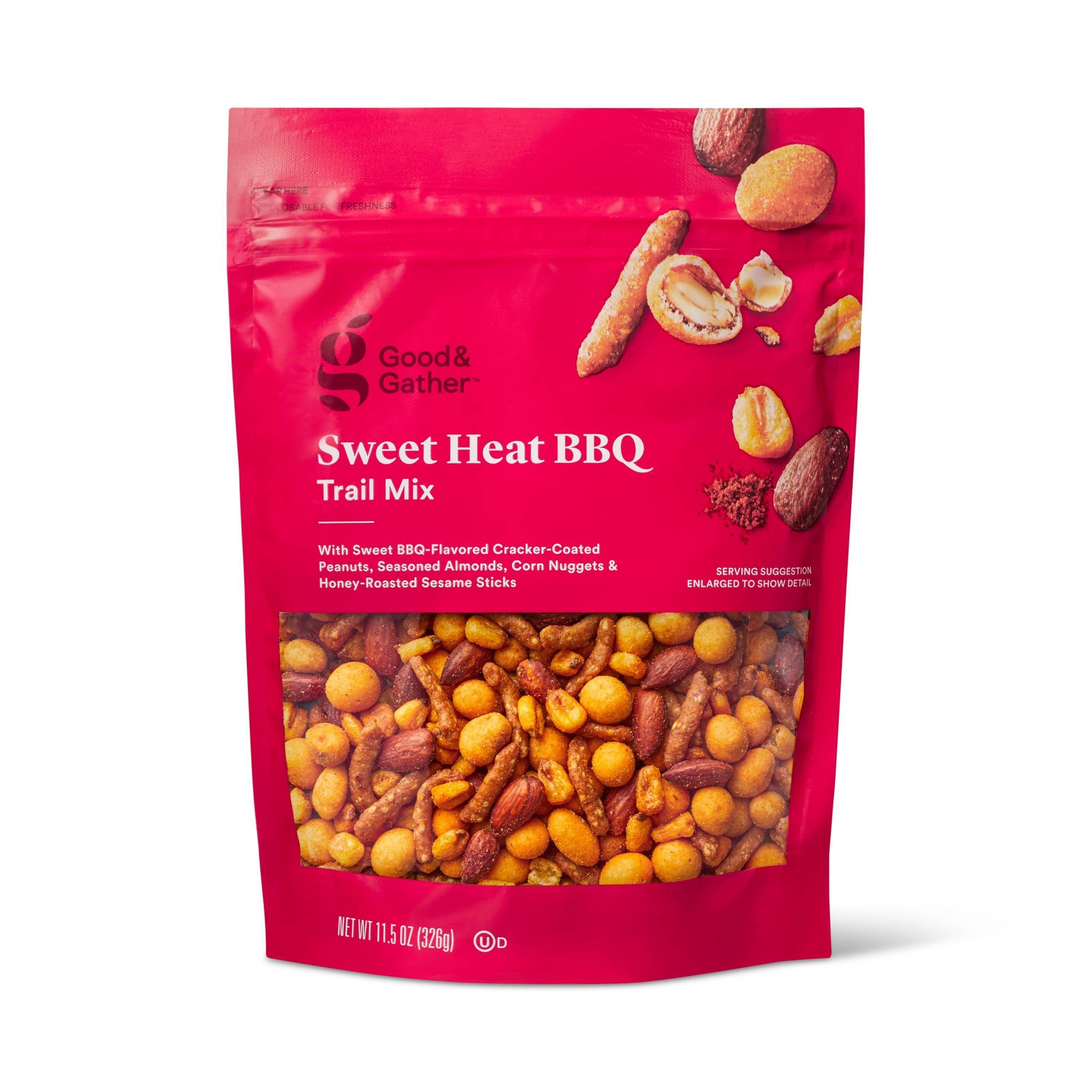 slide 1 of 3, Sweet Heat BBQ Trail Mix - Good & Gather, 11.5 oz