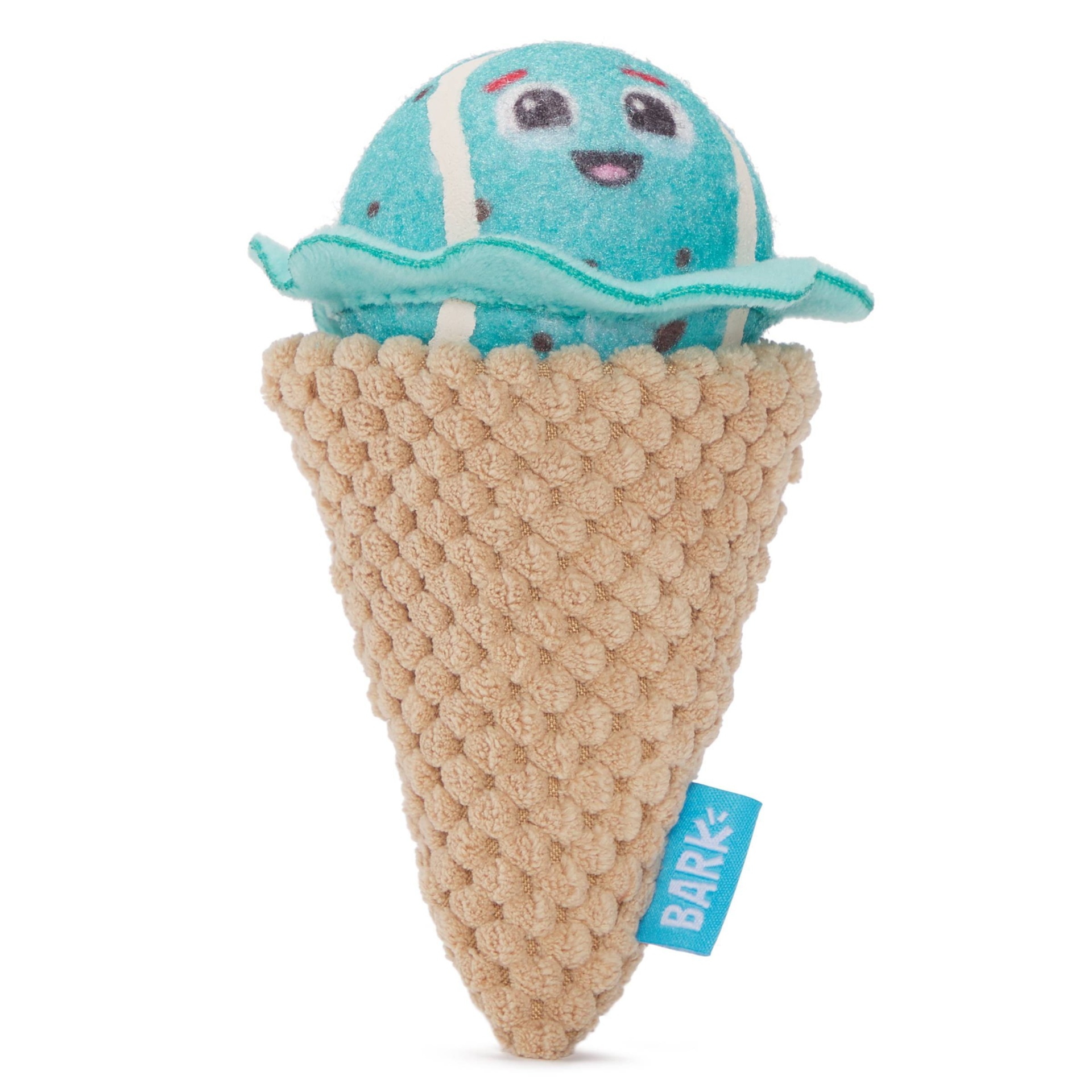 slide 1 of 6, BARK Ice Cream Cone Dog Toy - Mint Chocolate Poop Scoop, 1 ct