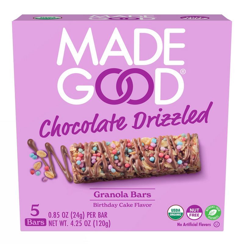 slide 1 of 3, MadeGood Chocolate Dipped Granola Bar Birthday Cake - 5ct / 4.2oz, 5 ct; 4.2 oz