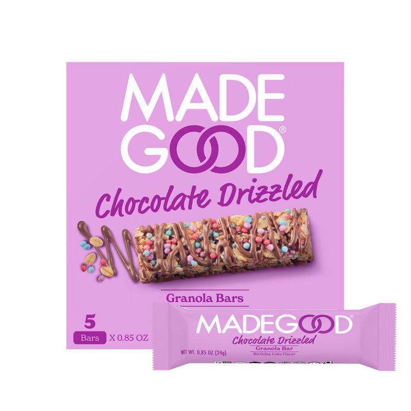 slide 1 of 7, MadeGood Chocolate Dipped Granola Bar Birthday Cake - 5ct / 4.2oz, 5 ct; 4.2 oz