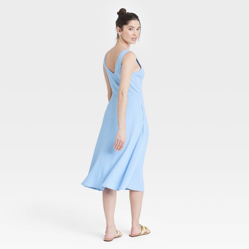 slide 2 of 3, Women's Sleeveless Rib Knit Ballet Dress - A New Day Light Blue S, 1 ct