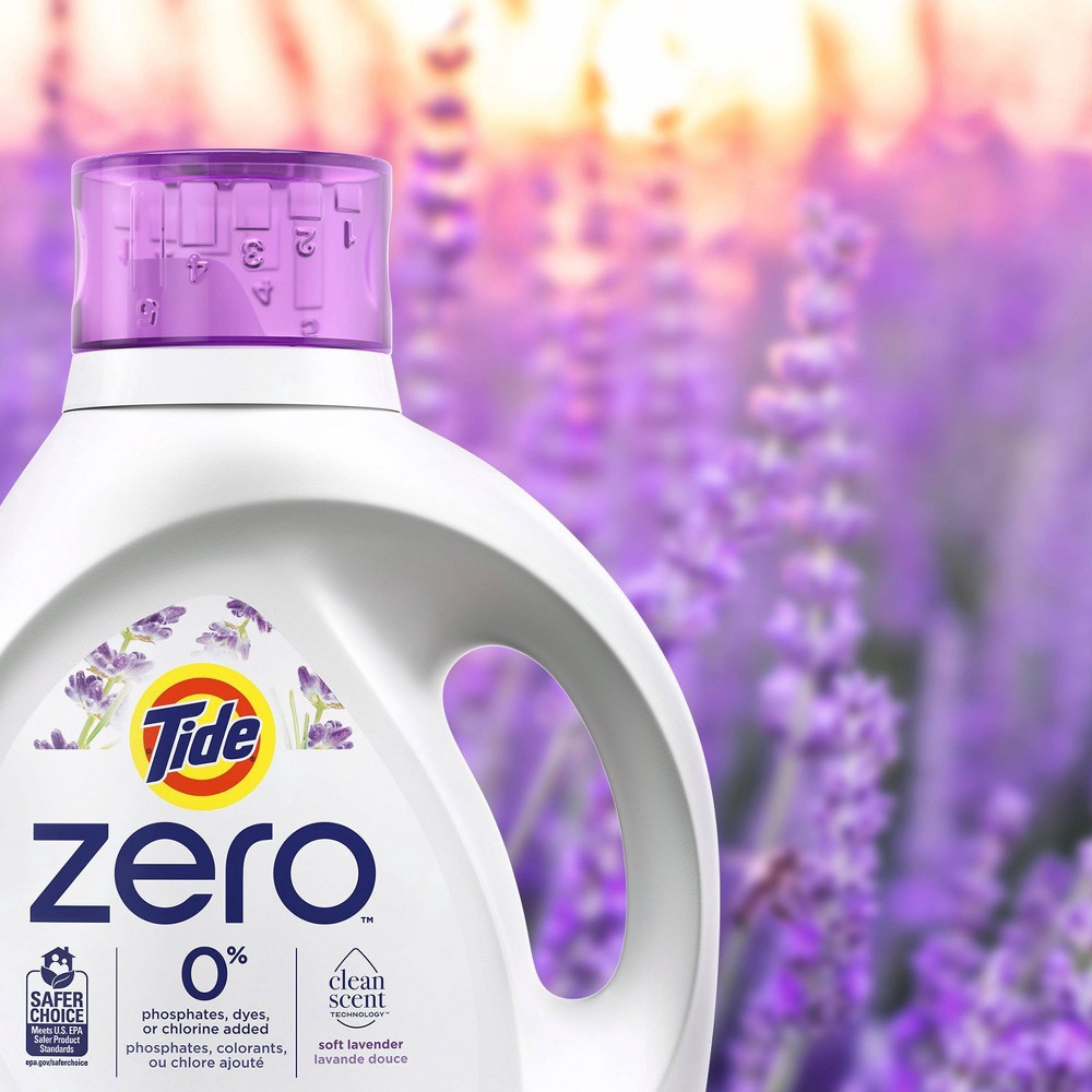 Tide Zero Soft Liquid Laundry Detergent Lavender Scent 92 fl oz 92