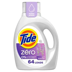 Tide Zero Soft Lavender HE Deep Cleaning Concentrated Liquid Laundry Detergent 64 Loads - 84 fl oz