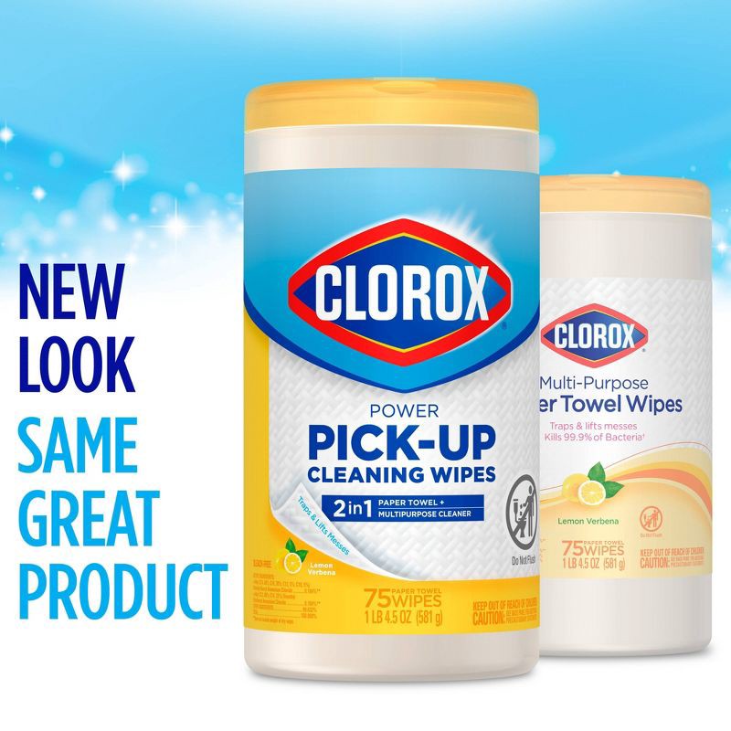 slide 3 of 9, Clorox Lemon Paper Towel Wipes - 75ct, 75 ct