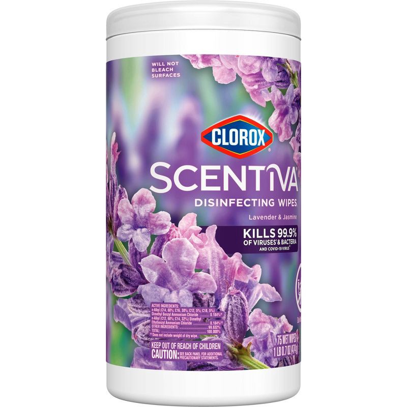 slide 2 of 15, Clorox Scentiva Disinfecting Wipes - Lavender - 75ct, 75 ct