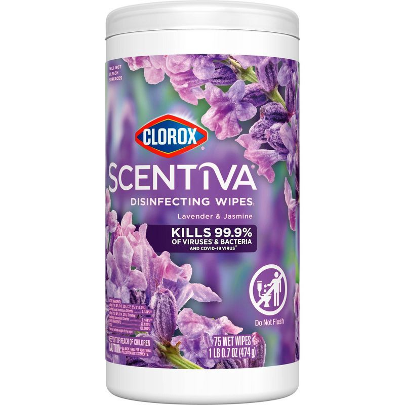 slide 3 of 15, Clorox Scentiva Disinfecting Wipes - Lavender - 75ct, 75 ct