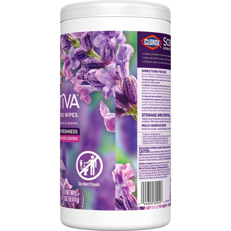 slide 11 of 15, Clorox Scentiva Disinfecting Wipes - Lavender - 75ct, 75 ct