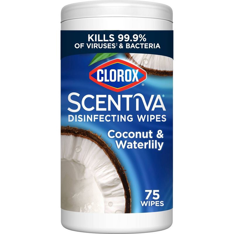 slide 2 of 12, Clorox Scentiva Coconut & Waterlily Disinfecting Wipes - 75ct, 75 ct