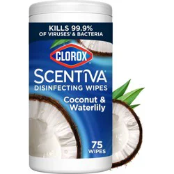 Clorox Scentiva Coconut & Waterlily Disinfecting Wipes - 75ct
