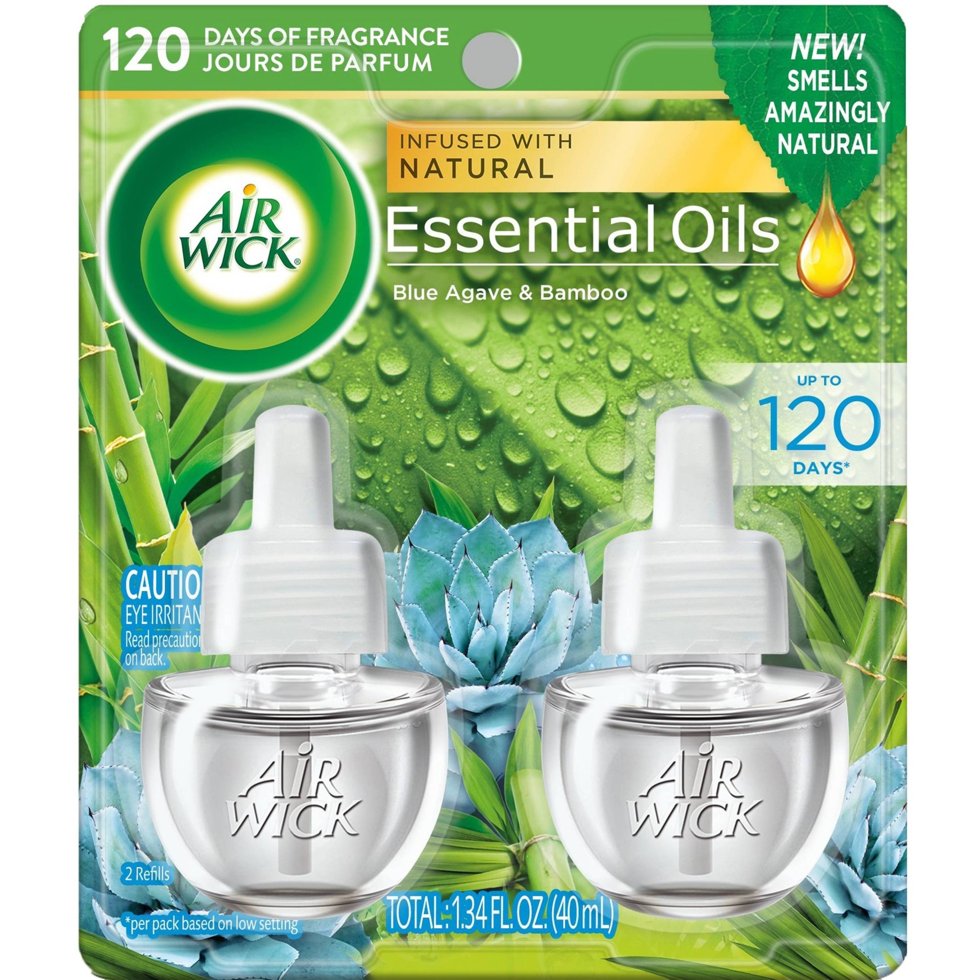 slide 1 of 7, Air Wick Essential Oils Blue Agave and Bamboo Twin Refill - 1.34 fl oz, 1.34 fl oz