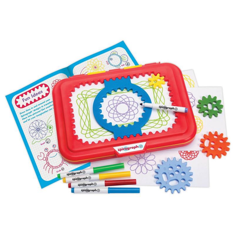 slide 3 of 8, Hasbro Spirograph Jr. Design Set: Creative Drawing Kit for Kids, Includes Paper & Markers, Ages 3+, Plastic, 13 Pieces, 13 ct