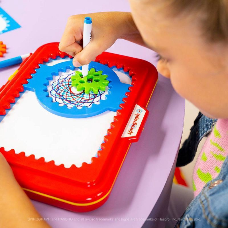 slide 5 of 8, Hasbro Spirograph Jr. Design Set: Creative Drawing Kit for Kids, Includes Paper & Markers, Ages 3+, Plastic, 13 Pieces, 13 ct