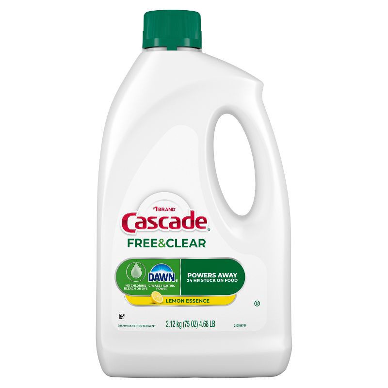 slide 11 of 12, Cascade Free & Clear Dishwasher Detergent Gel - 75oz, 75 oz