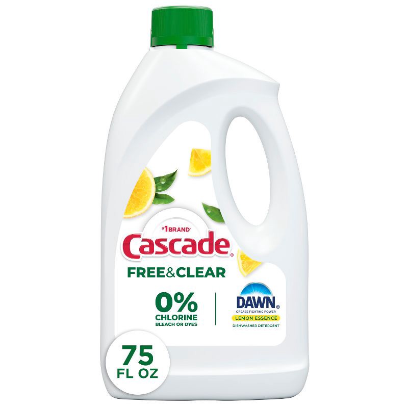 slide 1 of 11, Cascade Free & Clear Dishwasher Detergent Gel - 75oz, 75 oz