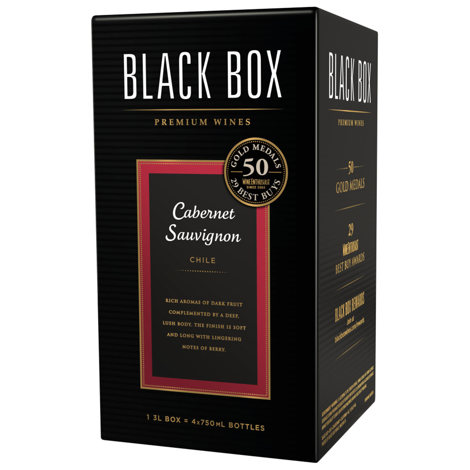 slide 3 of 3, Black Box Cabernet Sauvignon Red Wine 3L Box, 3 liter