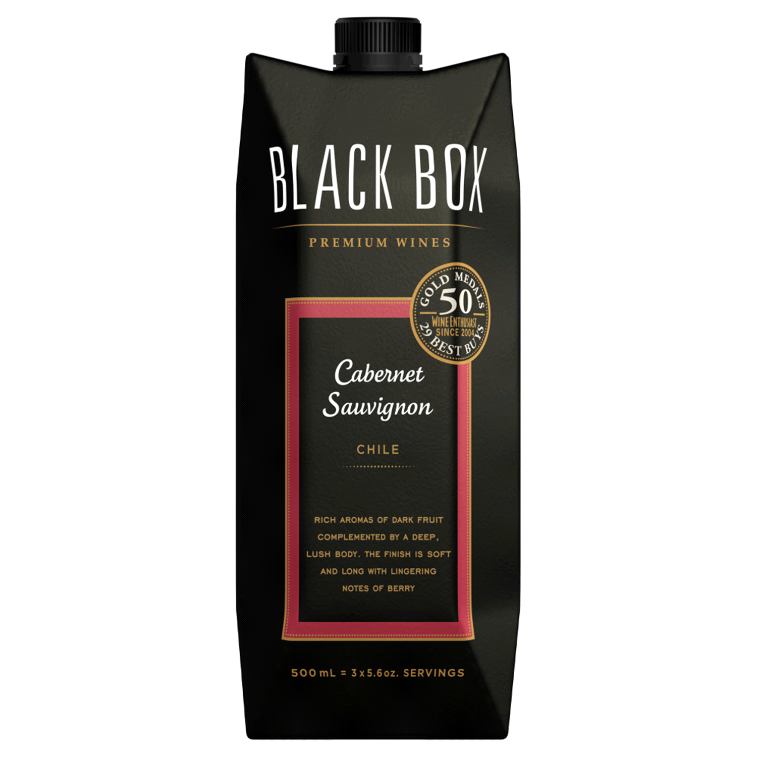 slide 3 of 3, Black Box Cabernet Red Wine 500ml Tetra, 500 ml
