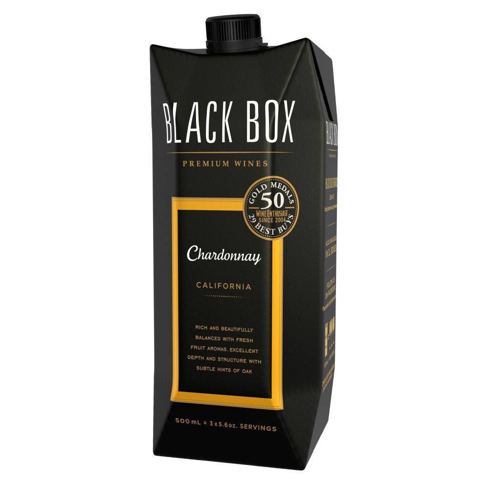 slide 2 of 2, Black Box Chardonnay, 500 ml