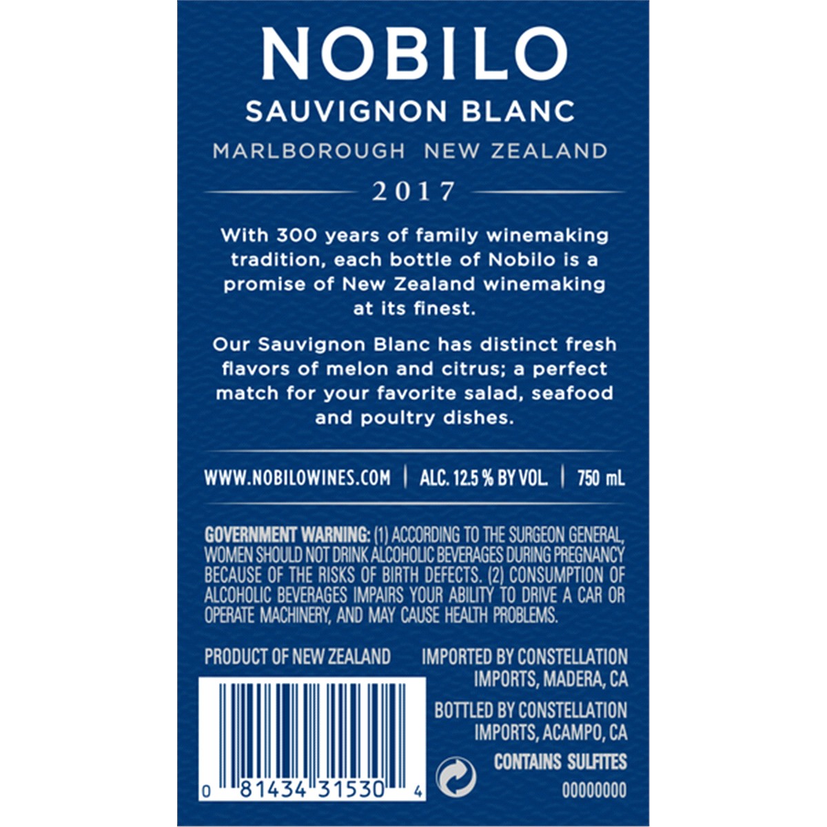 slide 3 of 3, Nobilo New Zealand Sauvignon Blanc White, 750 ml