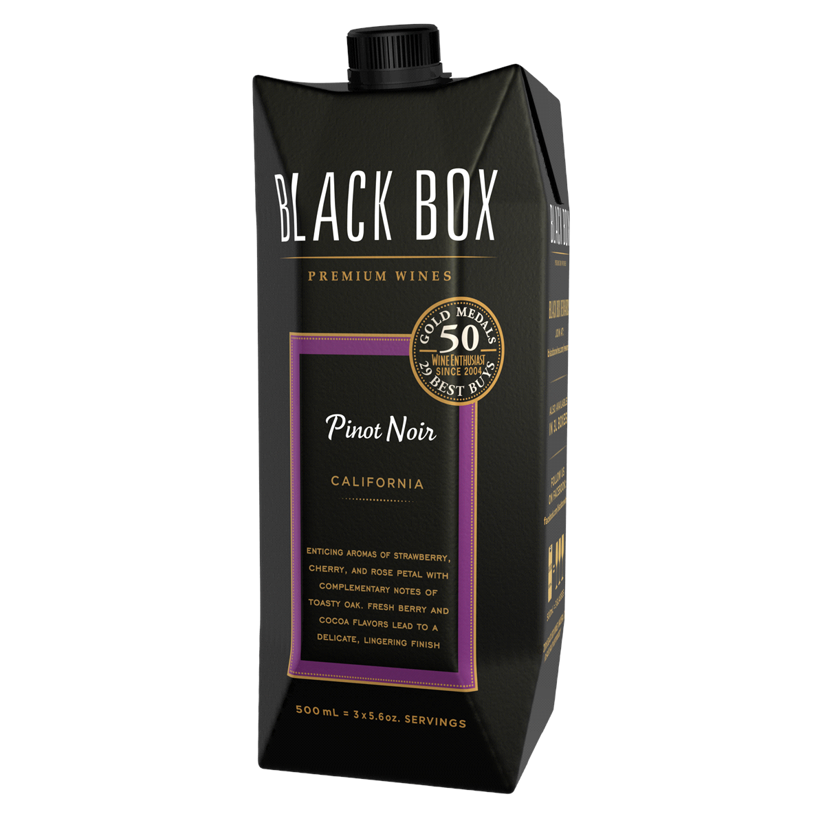 slide 5 of 5, Black Box Tetra Pinot Noir, 500 ml