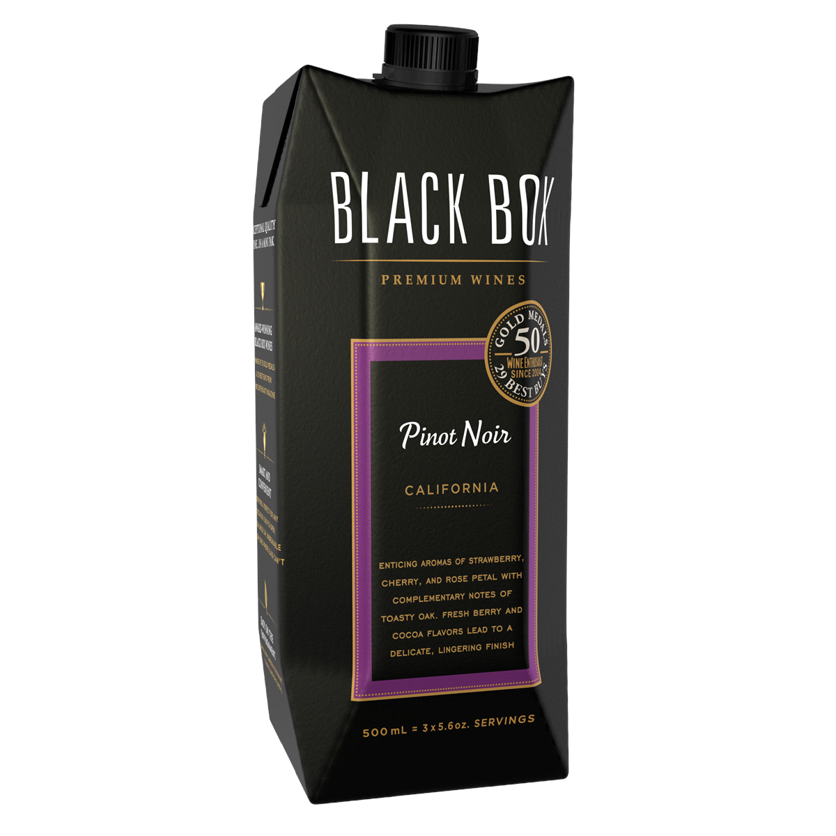 slide 3 of 5, Black Box Tetra Pinot Noir, 500 ml