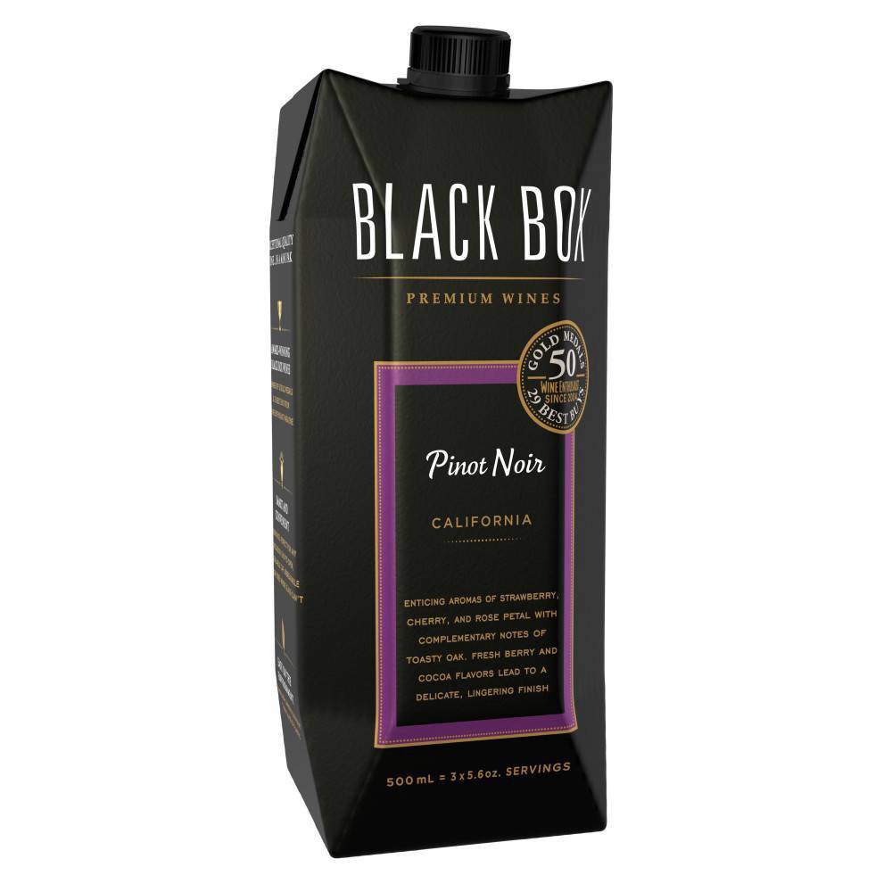 slide 4 of 5, Black Box Tetra Pinot Noir, 500 ml