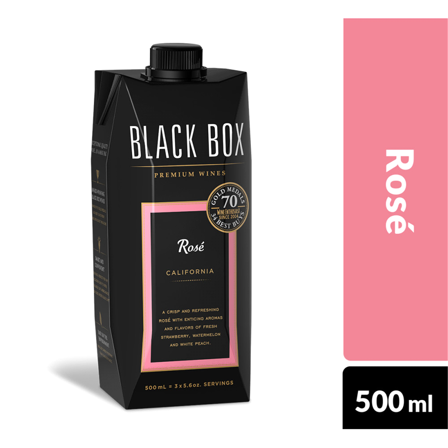 slide 1 of 3, Black Box Rosé Wine 500ml Tetra, 500 ml