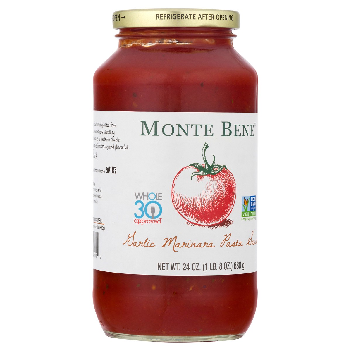 slide 7 of 10, Monte Bene Garlic Marinara Pasta Sauce, 24 oz