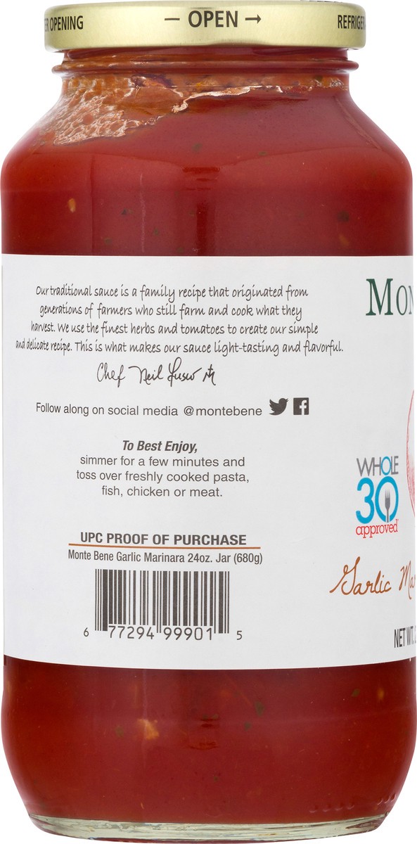 slide 3 of 10, Monte Bene Garlic Marinara Pasta Sauce, 24 oz