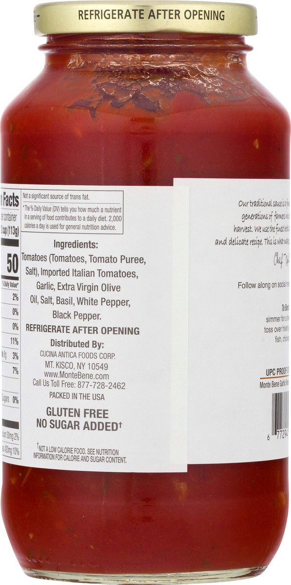 slide 8 of 10, Monte Bene Garlic Marinara Pasta Sauce, 24 oz