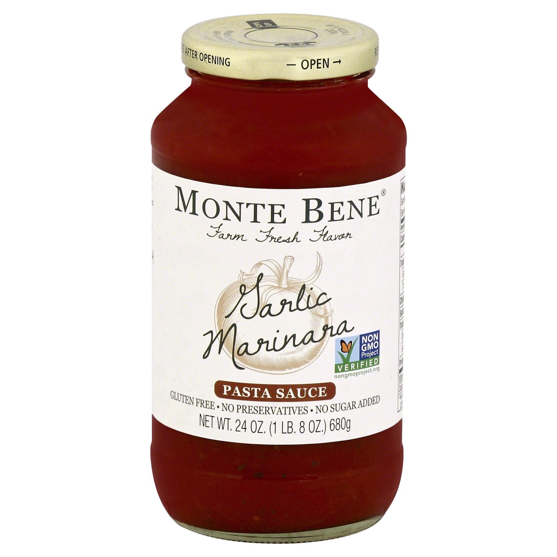slide 1 of 10, Monte Bene Garlic Marinara Pasta Sauce, 24 oz