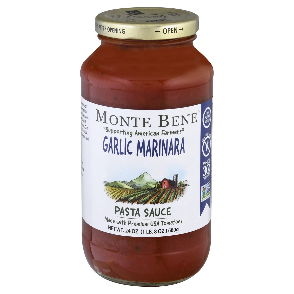 slide 1 of 10, Monte Bene Garlic Marinara Pasta Sauce, 24 oz