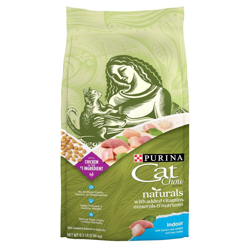slide 1 of 7, Purina Cat Chow Naturals Chicken & Turkey Flavor Dry Cat Food for Indoor Cats - 6.3lbs, 6.3 lb