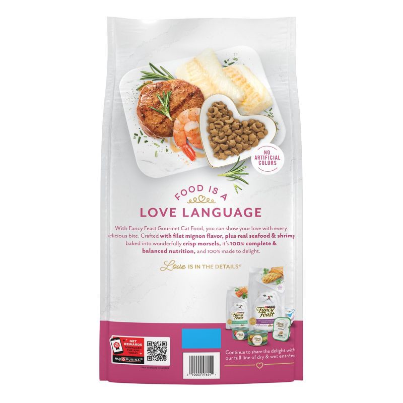 slide 2 of 13, Fancy Feast Gourmet Filet Mignon Beef and Real Seafood Flavor Dry Cat Food - 12lbs, 12 lb