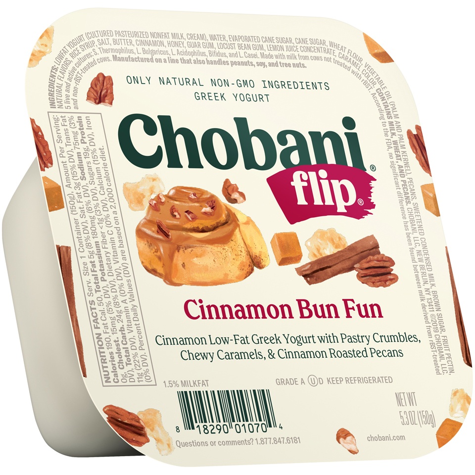 slide 4 of 8, Chobani Flip Cinnamon Bun Fun Low Fat Greek Yogurt, 5.3 oz