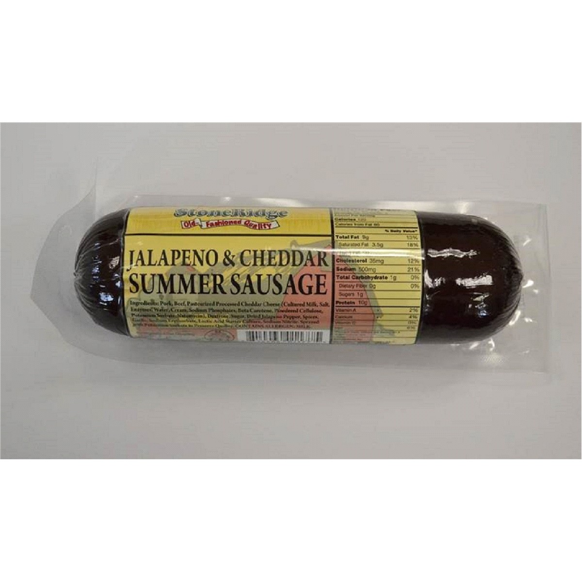 slide 1 of 9, StoneRidge Jalapeno & Cheddar Summer Sausage, 12 oz