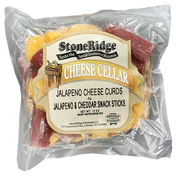 StoneRidge Jalapeno Cheese CurdsNJalapeno & Cheddar Snack Sticks 12