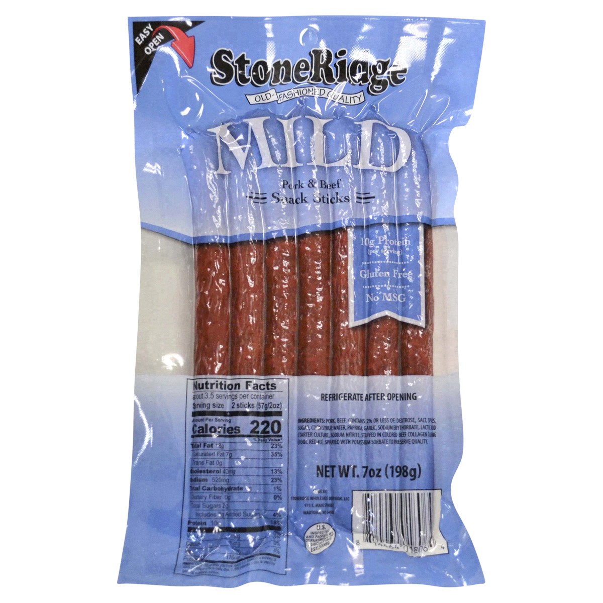 slide 1 of 1, StoneRidge Mild Snack Sticks, 7 oz