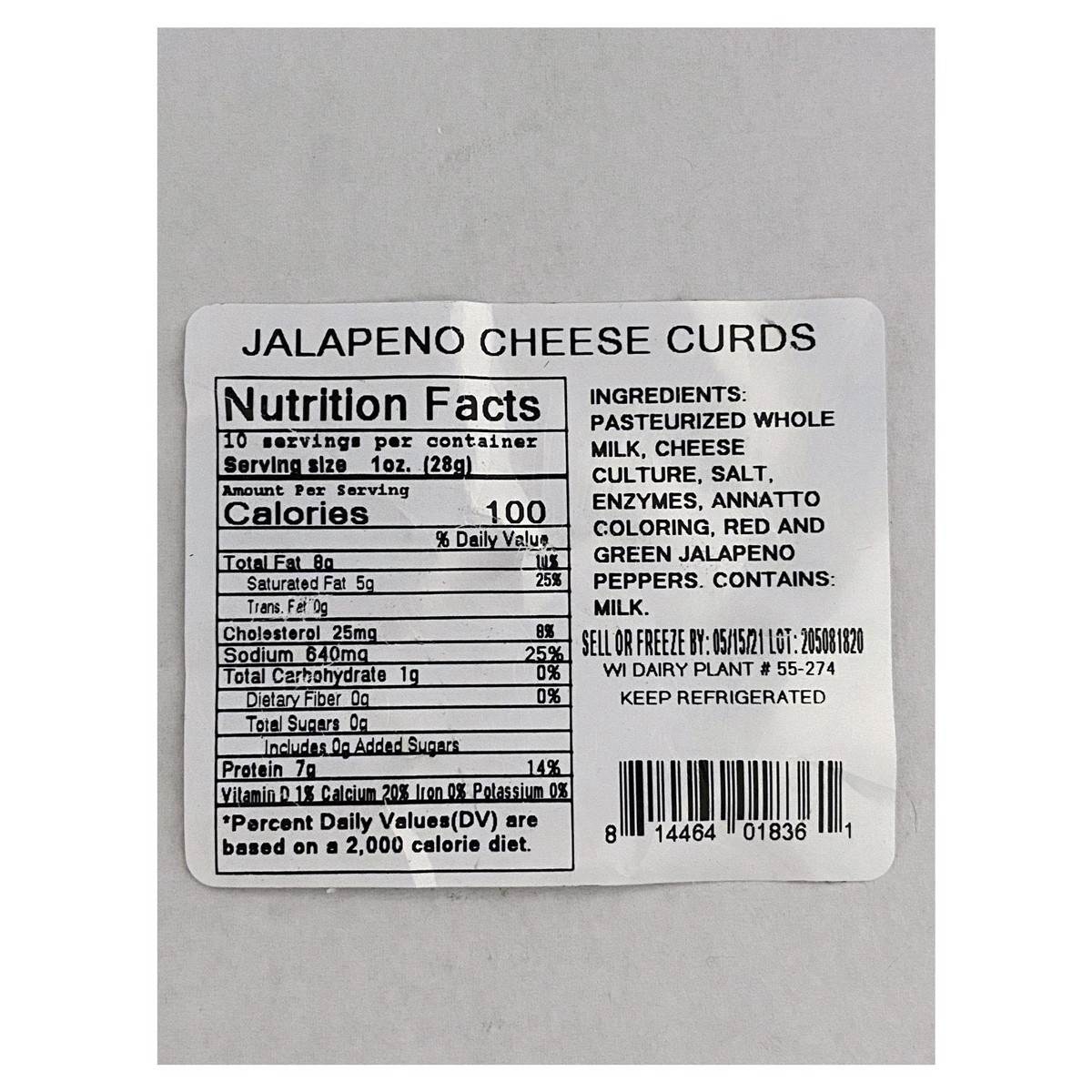 slide 2 of 2, StoneRidge Jalapeno Cheese Curds, 10 oz