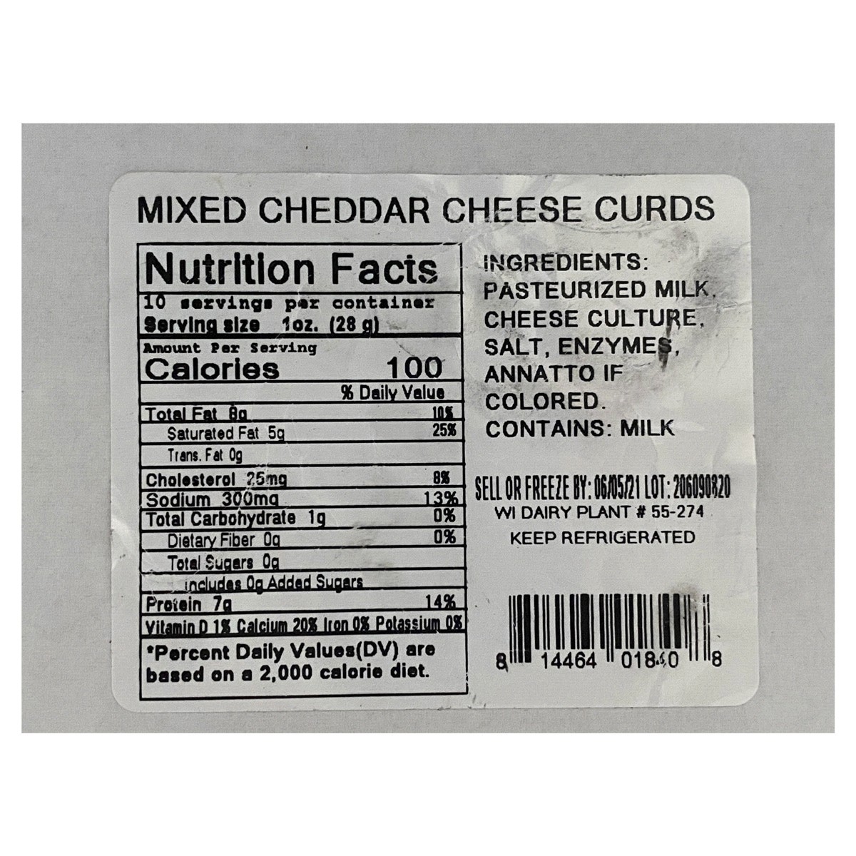 slide 2 of 2, StoneRidge Mixed Cheddar Cheese Curds, 10 oz