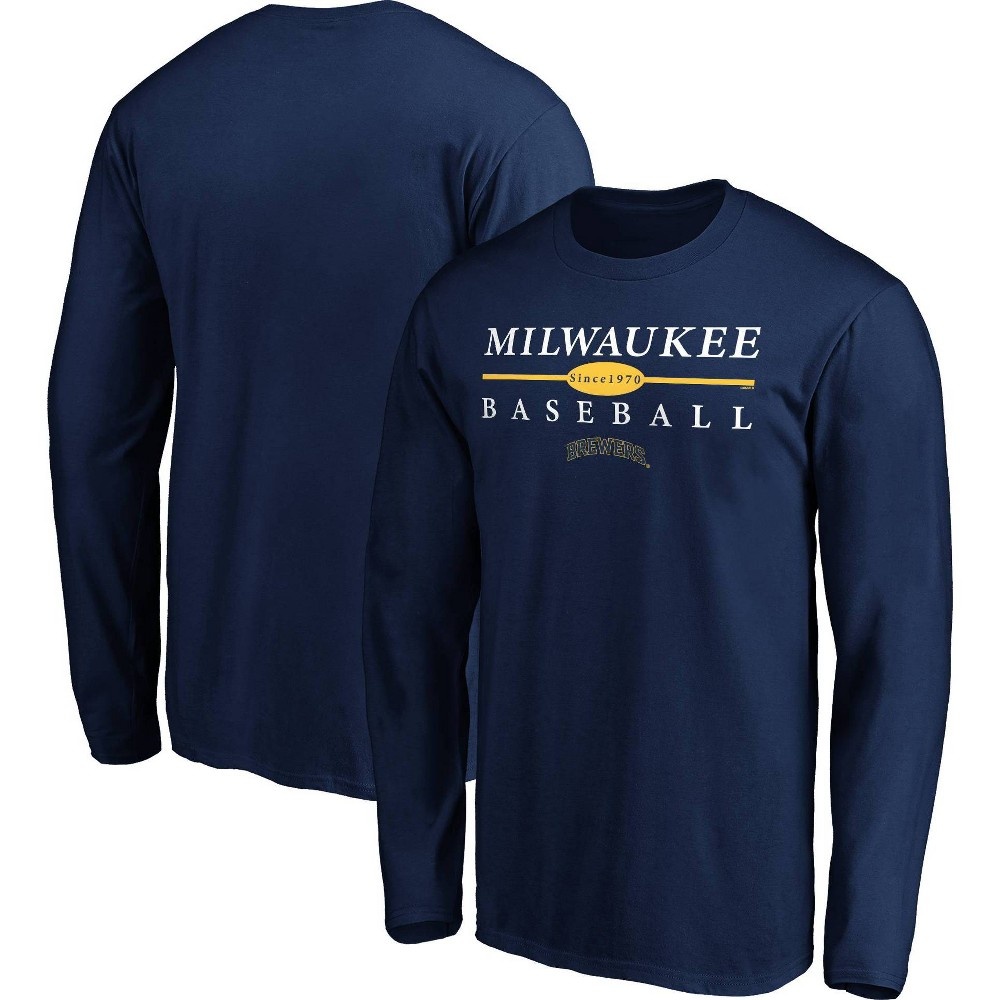 MLB Milwaukee Brewers Men's Long Sleeve Core T-Shirt - XL 1 ct