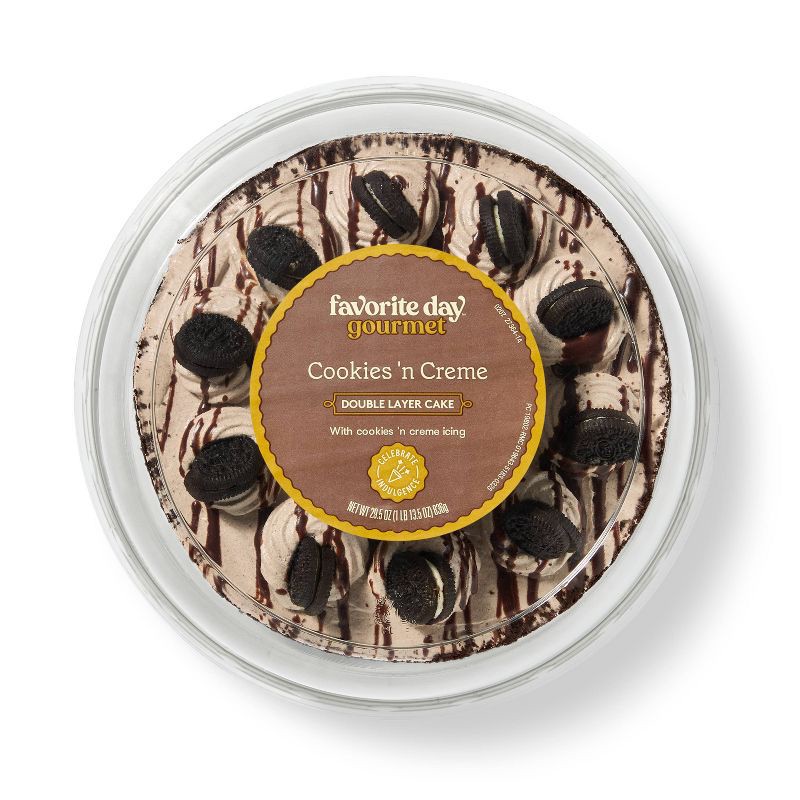 slide 1 of 3, Double Cookies n' Cream Cake - 7" - Favorite Day™, 1 ct